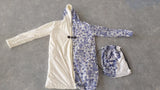 Lee's Excellent Hooded Coat with Unicorn - Cobalt Roses [with Bag]
