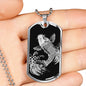 Koi Rising Dog Tag - Black Base