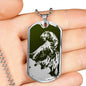 Roaring Tiger Dog Tag - Green Base