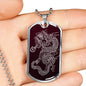 Dragon Ascended Dog Tag - Maroon Base