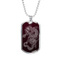 Dragon Ascended Dog Tag - Maroon Base
