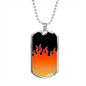 Jin T7 Flame Dog Tag - Red Flame