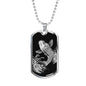 Koi Rising Dog Tag - Black Base