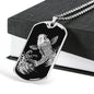 Koi Rising Dog Tag - Black Base