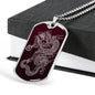 Dragon Ascended Dog Tag - Maroon Base