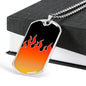 Jin T7 Flame Dog Tag - Red Flame