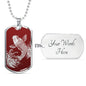 Koi Rising Dog Tag - Red Base