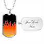Jin T7 Flame Dog Tag - Red Flame