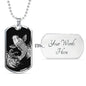 Koi Rising Dog Tag - Black Base