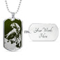 Roaring Tiger Dog Tag - Green Base