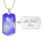 Koi Rising Dog Tag - Heat Blue Base