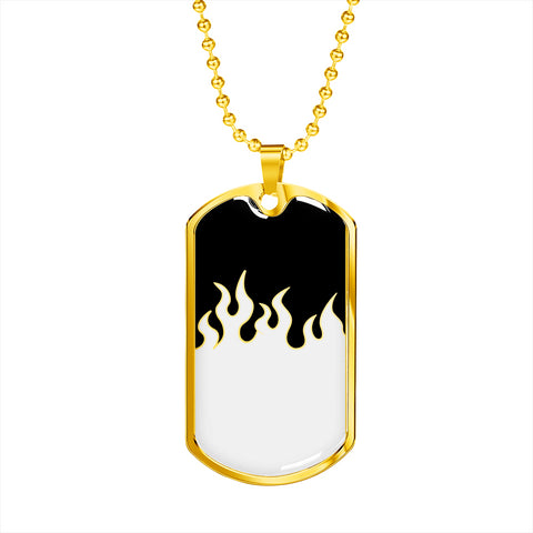 Jin T7 Flame Dog Tag - White Flame