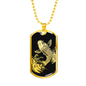 Koi Rising Dog Tag - Black Base