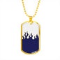 Jin T7 Flame Dog Tag - Blue Flame