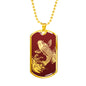 Koi Rising Dog Tag - Red Base