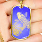 Koi Rising Dog Tag - Heat Blue Base