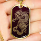 Dragon Ascended Dog Tag - Maroon Base