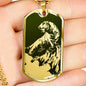 Roaring Tiger Dog Tag - Green Base