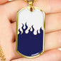 Jin T7 Flame Dog Tag - Blue Flame