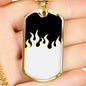 Jin T7 Flame Dog Tag - White Flame