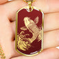 Koi Rising Dog Tag - Red Base