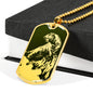 Roaring Tiger Dog Tag - Green Base
