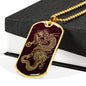 Dragon Ascended Dog Tag - Maroon Base