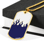 Jin T7 Flame Dog Tag - Blue Flame