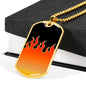 Jin T7 Flame Dog Tag - Red Flame