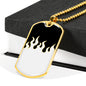 Jin T7 Flame Dog Tag - White Flame