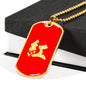Paul "紅" Red Kanji Dog Tag (Gold + Engraving Available)