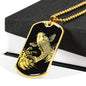 Koi Rising Dog Tag - Black Base