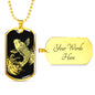 Koi Rising Dog Tag - Black Base