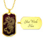 Dragon Ascended Dog Tag - Maroon Base