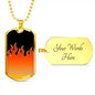 Jin T7 Flame Dog Tag - Red Flame