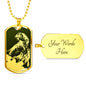 Roaring Tiger Dog Tag - Green Base