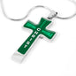 Everything Possible Through Christ Cross Pendant Necklace - Green