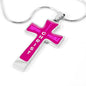 Everything Possible Through Christ Cross Pendant Necklace - Pink