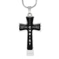 Everything Possible Through Christ Cross Pendant Necklace - Black