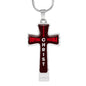 Everything Possible Through Christ Cross Pendant Necklace - Red
