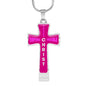 Everything Possible Through Christ Cross Pendant Necklace - Pink