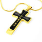 Everything Possible Through Christ Cross Pendant Necklace - Black