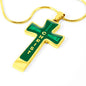 Everything Possible Through Christ Cross Pendant Necklace - Green
