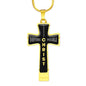 Everything Possible Through Christ Cross Pendant Necklace - Black