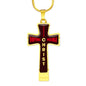 Everything Possible Through Christ Cross Pendant Necklace - Red