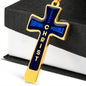 Everything Possible Through Christ Cross Pendant Necklace - Blue