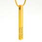 Personalised Vertical Bar Necklace (4 Sides Engraving)