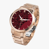 Stainless Steel Strap Automatic Watch [Mens] - Crimson BG_Black Roses