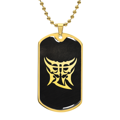 AK Aku "悪" Kanji [T8] Dog Tag Necklace - Engravable