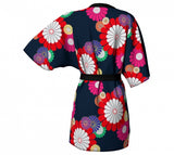 Kiku Floral Pattern Kimono Robe - Womens